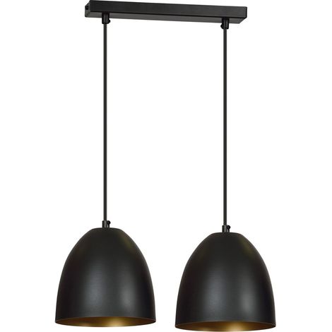 Regleta de techo Jonix Negro/Oro (2 luces) (1/5)