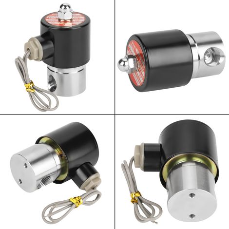 Électrovanne électrique normalement fermée 12 V CC G3/8" en acier inoxydable 304 (1/5)