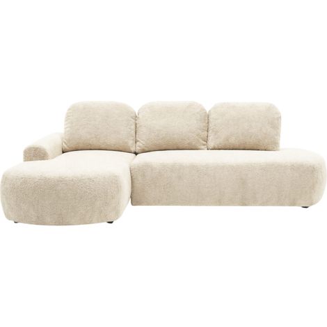 COLIN - Canapé d'angle convertible tissu texturé 3 places - Gris foncé