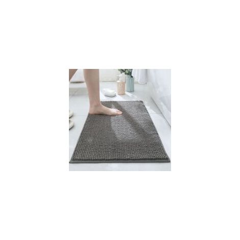 Tappetino da bagno grigio scuro, 40x60 cm, in ciniglia ultra morbida, altamente assorbente, lavabile in lavatrice, adatto per pavimenti del bagno, 1 tappetino per confezione. - Crezuo