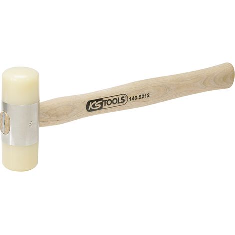 KS Tools - Maillet à embouts nylon 340g - tête Ø35mm - avec manche frêne galbé - 140.5212