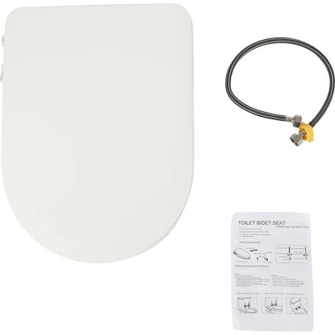 Nicht-elektrische Bidet-Toilettensitz, Dual-Düsen-System, ergonomisches Design, WEISS (1/2)