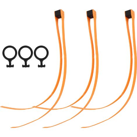 Lot de 3 cordons élastiques autobloquants en nylon avec enrouleur pour équipements sportifs de plein air CS, orange (1/5)