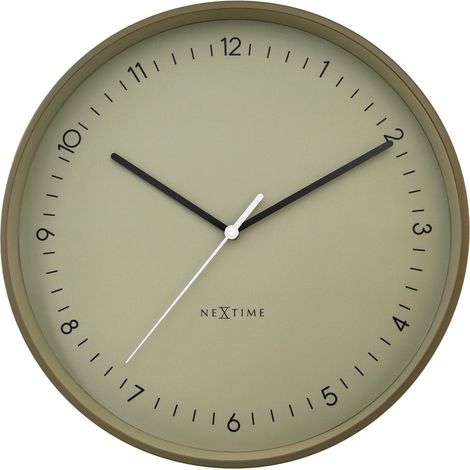 Horloge murale silencieuse en métal mat L, design moderne, kaki, 40 cm - PANGIVO