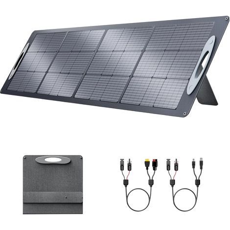 Panneaux Solaires Pliables 200W, Cellule Solaire Monocristalline, 20V Générateur Solaire avec Multi-contact 4, Compatible avec La Plupart des Centrales Électriques, pour le Camping, Randonnée, RV (1/5)