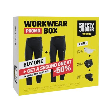 Box promozionale Pantaloni da lavoro Safety Jogger DENEB Nero 42