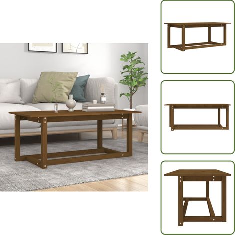 Table basse Marron miel 110x55x45 cm Bois massif de pin - Table Basse - Meuble Salon - Table D'appoint - Table Latéral - Bois Massif (1/5)