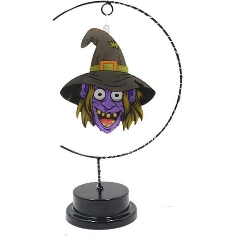 Lampe de sorcière d'Halloween à LED avec fil de cuivre (28,5 x 16 x 9,5 cm) pour décoration intérieure sur le thème de la sorcellerie et éclairage festif. (1/5)