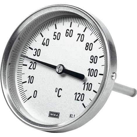 Thermomètre bimétallique Riegler, version haute qualité, L1=100/L2=80, Ø 63, 0°C à 120°C