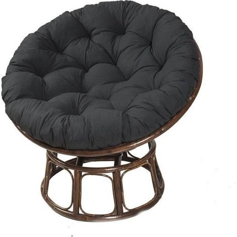 Coussins de Chaise Ronds,(60x60CM,Le Noir) Doux Épais Coussin Fauteuil Coussin Fauteuil Rotin pour Jardin ExtéRieur, Balcon Et Salon (1/5)