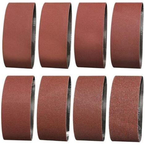 Promotion Bande Abrasive 75X457 mm- Grains 1 X 40/60 & 2 X 80/120/180/240/320/400  Bande de Ponceuse pour le Ponçage, le Polissage et le Dépoussiérage, Idéale pour le Bois (14 Pièces)-- (1/2)