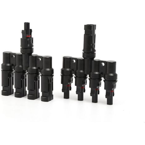 Panneau solaire T Branche Connecteurs câble Coupler commutateur de câbles – 1 mâle vers 4 femelle (M/4 F) et 1 femelle vers 4 Mâle (F/4 M), 1 paire (1/5)