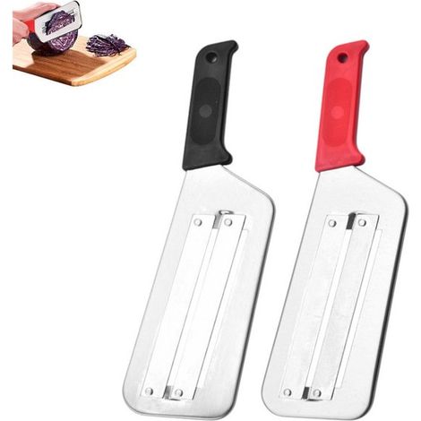 2 piezas, Cortador de repollo, Cuchillo multifuncional para verduras, Cuchillo de cocina, Cortador/rallador de repollo de acero inoxidable (1/5)