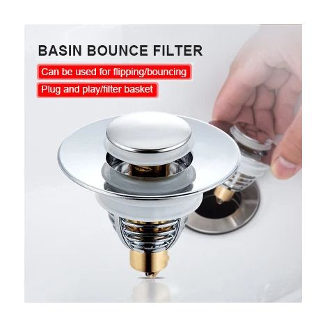 Universel En Acier Inoxydable Bassin Pop-Up Bounce Core Bassin Filtre De Vidange Attrape-Cheveux Évier Passoire Baignoire Bouchon Salle De Bains Outil 2PCS