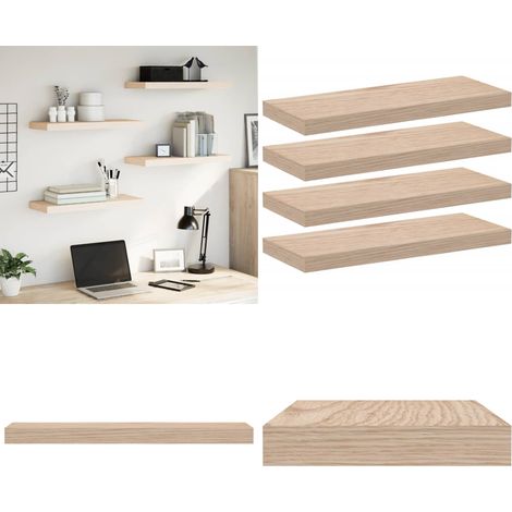 vidaXL Schweberegale 4 Stk. 60x23,5x4 cm Holzwerkstoff (1/5)