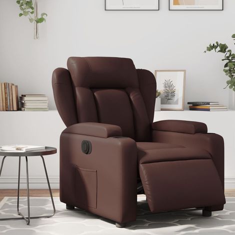 Fauteuil inclinable électrique-Chaise de relaxation-Fauteuil Relax Marron Similicuir 575846 (1/5)