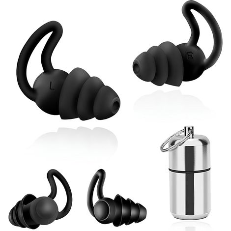 Tapones para los oídos para dormir, reutilizables y lavables, antirruido para dormir, nadar, conciertos y motos. Tapones de silicona suave que ofrecen mayor protección. 2 pares.