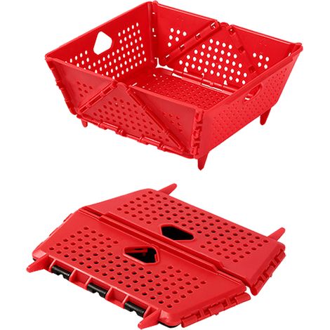 Colador de plástico plegable para frutas y verduras, con patas de apoyo. (1/5)