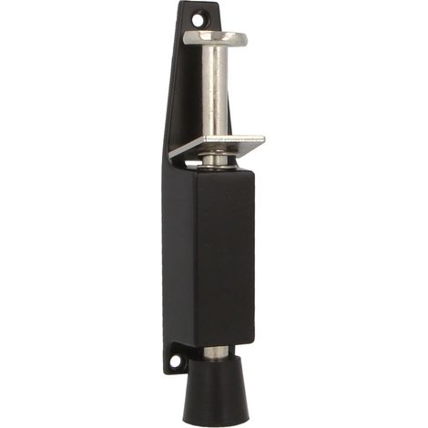 1 - Retenue De Porte - Butée Verticale - En Zamak Noir - Fonctionnement Au Pied Pour Bloquer La Porte - Idéal Maison Et Bureau - Noir - 12x2,5cm (1/5)