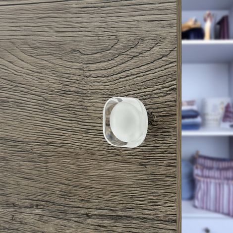 Ouvre&Déco - Bouton de meuble en nylon blanc transparent PROST – 33 x 33 x 32 mm (1/5)