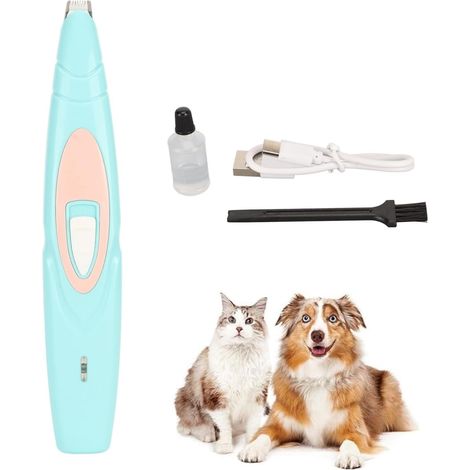 Tondeuse Pattes Chien Tondeuse Pattes Chat Sans Fil Tondeuse Électrique Faible Bruit Autour Des Pattes Des Yeux Des Oreilles Du Visage La Sécurité Tondeuse Toilettage Pour Animaux Compagnie (Bleu) (1/5)