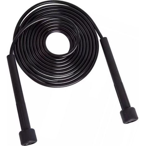 Corde à sauter de vitesse réglable pour entraînement - Noir, sport, cardio, adultes, adolescents (1/5)