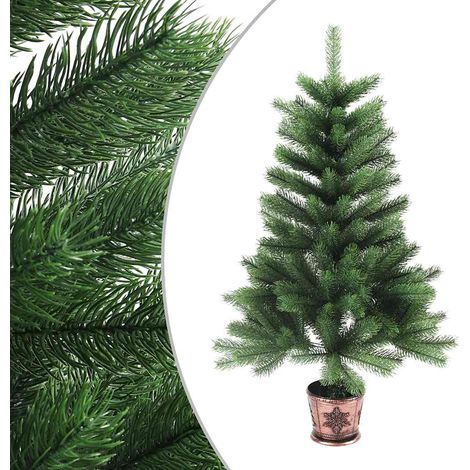 Arbre de Noël  Sapin de Noël artificiel aiguilles réalistes 90 cm vert (1/5)