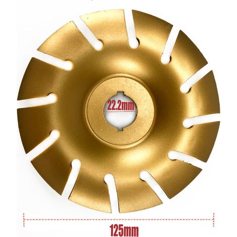 Schleifscheibe für Holzbearbeitung, Winkelschleiferscheibe, Polierscheibe, Heimwerkerwerkzeug, goldfarben, 125 mm, Holzmeißel, goldfarben, 22,23 mm, 125 mm, Haushaltswerkzeug für Holzbearbeitung, Meiß (1/3)