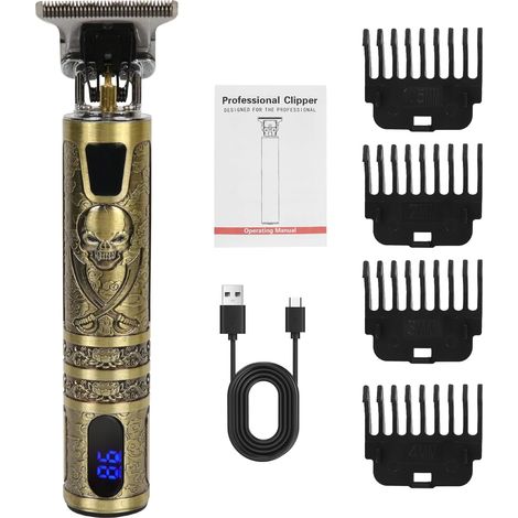 Tondeuse Cheveux et Barbe Homme Professionnelle, Rechargeable USB, Affichage LED, Silencieuse, Peignes de Coupe 1,5–4 mm, Étanche pour Finitions Précises - (1/5)