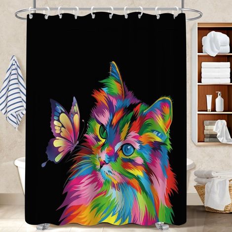 Rideau de bain en polyester 180x180 souple rideau imperméable pour cacher un carrelage un peu vieillot (1/5)