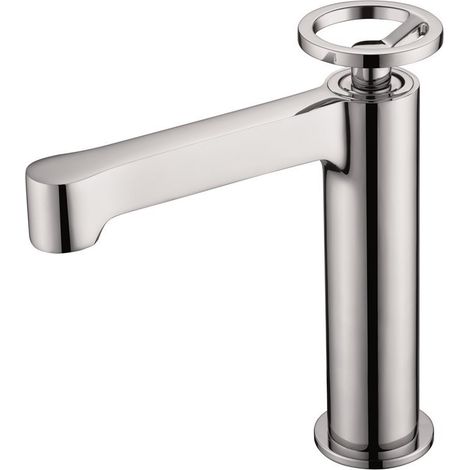 IMEX Miscelatore monocomando per lavabo in ottone cromato con cartuccia ceramica Ø26 mm set 2 flessibili 3-8 inclusi altezza 184 mm canna 135 mm colore cromato modello Imex-BDC033-1 (1/4)