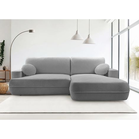AX LIVING Hellgrau Ecksofa mit Schlaffunktion Peoni 267 cm modern R