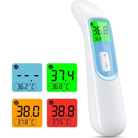 Forehead Thermometer, Forehead Medical Thermometer with Fever Alert, LCD Display, Memory Function, Infrared Forehead Thermometer for Babies, Children, Adults and Objects (1/5)