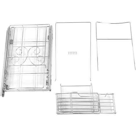 Porte-poubelle extractible sous l'armoire, organisateur de déchets coulissant en acier inoxydable extensible pour poubelles de 30 à 40 litres (1/5)