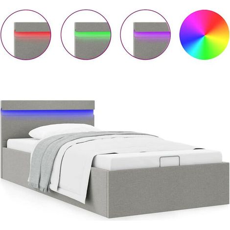 Cadre de lit coffre hydraulique (matelas non inclus) 90x200 cm (1/5)