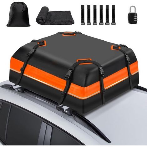 Cofre de techo plegable，Caja de equipaje para techo de coche，Viajes y almacenamiento，Doble revestimiento impermeable，15 pies cúbicos