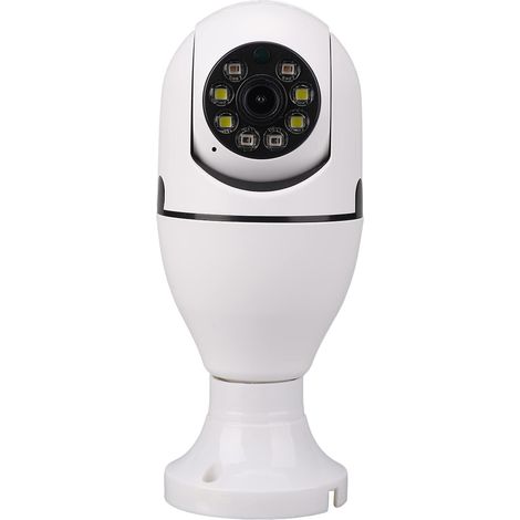 Caméra de sécurité WiFi sans fil 360° 720p pour ampoule, détection de mouvement, audio bidirectionnel, connexion multi-appareils (1/5)