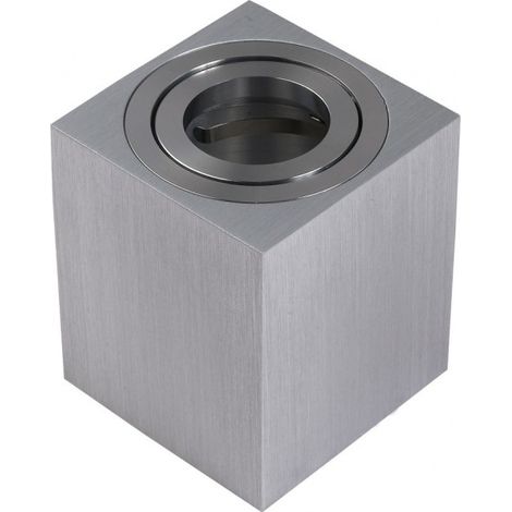 Support saillie GU10 / MR16 Orientable - Carré - Aluminium brossé