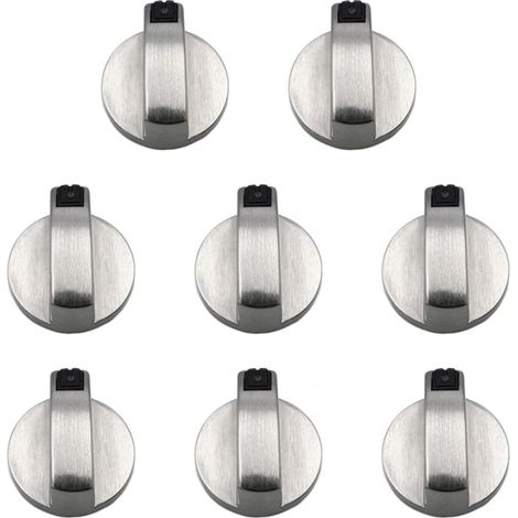 Set 8 Metall-Drehknöpfe 6 mm – Ersatz-Drehschalter für Gasherde & Herdplatten – Universell passend – Robust, langlebig & hitzebeständig