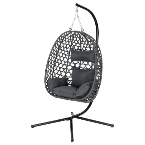Fauteuil à bascule réglable en hauteur, fauteuil suspendu en rotin, fauteuil suspendu œuf élégant (1/4)