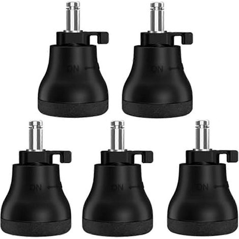 Roulettes pivotantes de rechange pour chaise de bureau, patins de pieds fixes, lot de 5 (1/5)