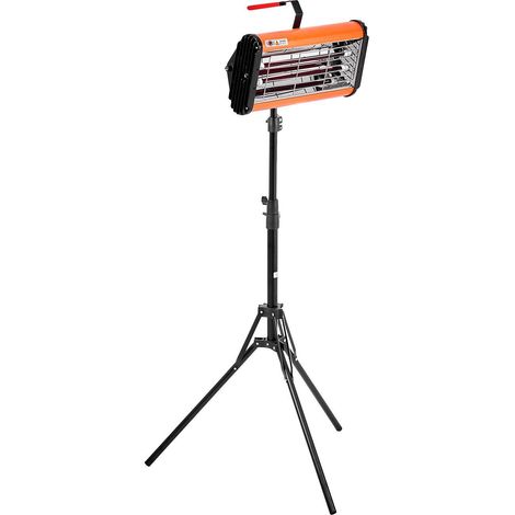 Lampe de séchage infrarouge 2000W, usage manuel ou sur pied, minuterie 0-90 min, support inclus, surface 3,55 m², pour réparation automobile sur site. (1/5)