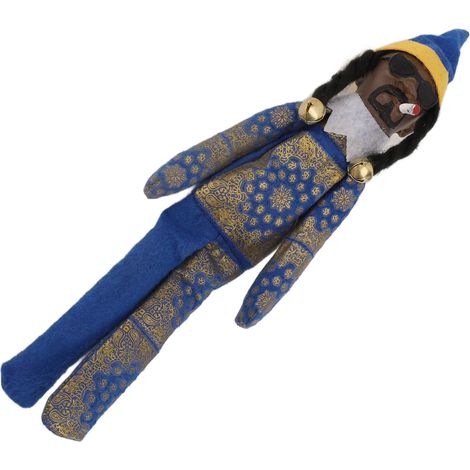 Poupée elfe noire de Noël en résine et feutrine, style hip-hop, décoration de Noël pour la maison, les fêtes, le porche, le bureau, les festivals H1 (1/5)