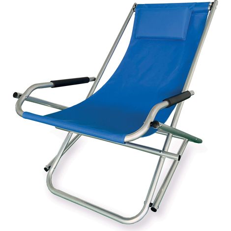 Sedia Sdraio Basculante Pieghevole in Alluminio Elba Blu