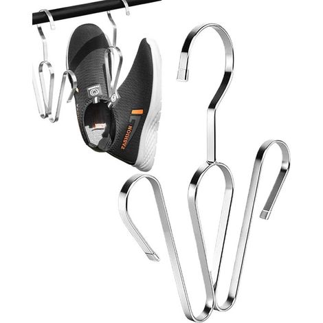 Set di 3 pezzi per asciugare le scarpe  Scarpiera da balcone con doppio gancio, gancio multifunzionale per appendere le scarpe, portatile (1/5)