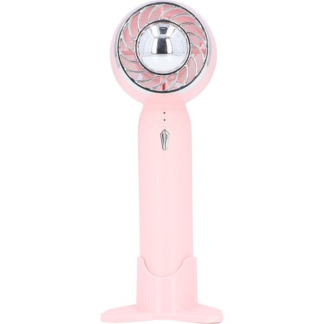Mini ventilateur USB turbo rechargeable 2000mAh, portable pour bureau et main, batterie haute capacité, rose (modèle A, batterie intégrée). (1/5)