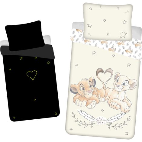 Disney - Parure de lit phosphorescente en coton "le Roi Lion" - 140 x 200 cm - Livraison gratuite (1/5)
