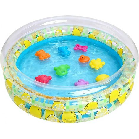 Schwimmbad rund aufblasbar kleines Wasserspielcenter Glitzer (1/5)