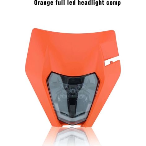 Phare avant neuf pour moto KTM (compatible avec les modèles EXC, EXCF, SX, SXF, XC, XCF, XCW et XCFW 125, 150, 250, 300, 350, 450 et 530) - Phare orange (1 pièce) (1/4)