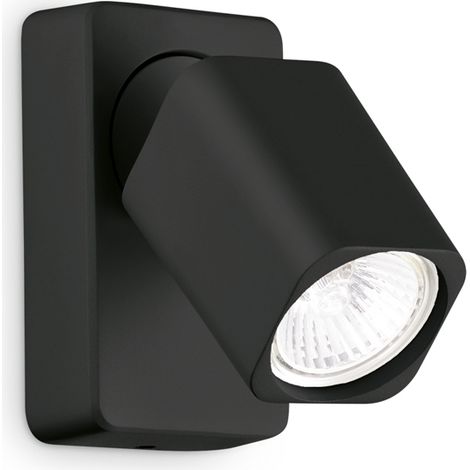 Spot Contemporaneo Rudy Alluminio Nero 1 Luce Gu10 35W 3000K Ip20